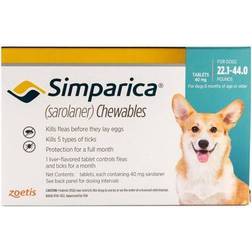 Simparica For Dogs 22.1-44 Lbs (Blue) 6 Pack