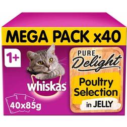 Whiskas Pure Delight Cat Food Pouches Poultry in Jelly Mega Pack