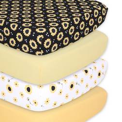 The Peanutshell Sunflowers Fitted Crib Sheets 28x52"