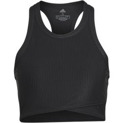 adidas Women's Yoga Studio Wrapped Rib Tank Top - Black