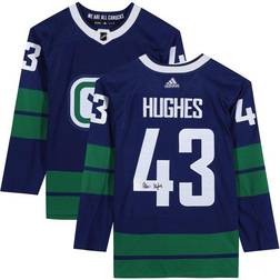 Fanatics Quinn Hughes Vancouver Canucks Autographed Blue Alternate Adidas Authentic Jersey 43. Sr