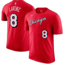 Nike Chicago Bulls City Edition Mixed Moment Tape Name & Number T-Shirt Zach Lavine 8 Sr