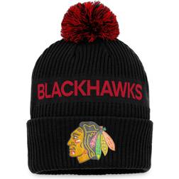 Fanatics Chicago Blackhawks NHL Draft Authentic Pro Cuffed Knit Hat with Pom Beanie Sr