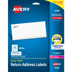 Avery Address Labels Template with Easy Peel ⅔"x1¾" 1500pcs