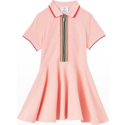Burberry Icon Stripe Cotton Polo Shirt Dress - Pink