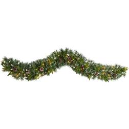 Nearly Natural 6’ Snow Tipped Christmas Garland with 35 Lights Christmas Tree