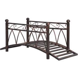 OutSunny Classic Garden Metal Bridge with Safety Railings 3.3ft