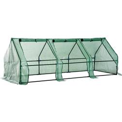 OutSunny Portable Mini Greenhouse with Large Zipper Doors 9 L x 3 W x 3 H Waterproof UV Protected Cover Green