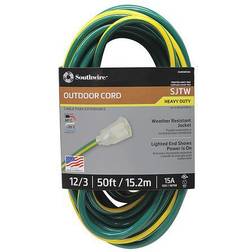 Southwire Extension Cord,12 AWG,125VAC,50 ft. L Green