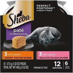 Sheba Perfect Portions Multipack Chicken & Salmon Entr?e twin-packs