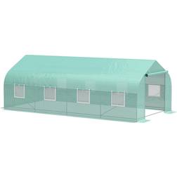 OutSunny Walk-In Greenhouse Kit 20x10ft Stainless Steel Plastic