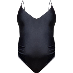 PrettyLittleThing Maternity Basic Low Scoop Swimsuit Black (CMW8132)