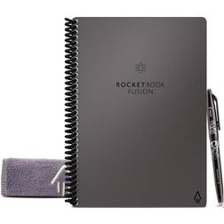 Rocketbook Fusion Smart Reusable Executive-Size Notebook, 6" x 8-4/5" 7-Subject, 21 Sheets, Gray