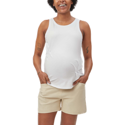 Stowaway Collection Pleated Maternity Tank White