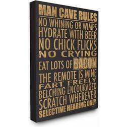 Stupell Industries Wall Multi Lauren Rader Distressed 'Man Cave Rules' Wall