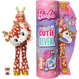 Mattel Barbie Cutie Reveal Deer Plush Doll with 10 Surprises