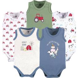Hudson Baby 5-Pack Boy Farm Sleeveless Bodysuits