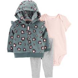 Carter's Baby Leopard Little Jacket Set 3-pcs - Grey/Pink