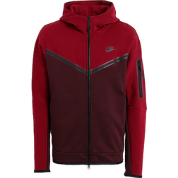 Nike Sportswear Tech Fleece Full Zip Hoodie For Men - Burgundy Crush/Team Red/Black