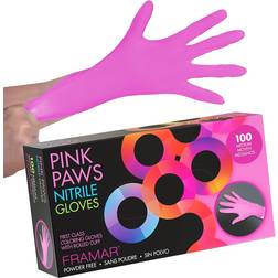 Framar Pink Paws Nitrile Gloves 100-pack