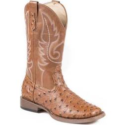 Roper Bumps Square Toe Ostrich Print Cowgirl Boots Women