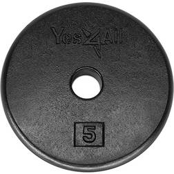 Yes4All Standard 1-inch Cast Iron Weight Plates 5 lbs