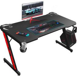 Homall Z Shaped Gaming Desk - Black/Red