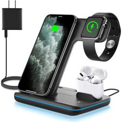 3 in 1 Qi-Certified 15W Wireless Fast Charging Station