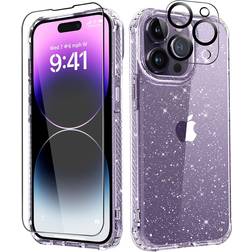 Protective Case with Screen Protector + Camera Lens Protector for iPhone 14 Pro