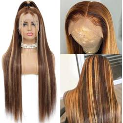 Qeelory HD Lace Frontal Human Hair Wig 20 inch Honey Blonde