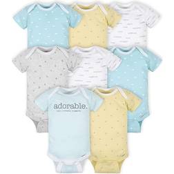 Gerber Baby Neutral Short Sleeve Bodysuits 8-pack - Words