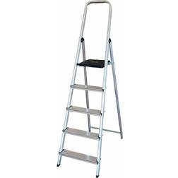 Edm 5-step folding ladder Aluminium (45 x 10,5 x 172 cm)