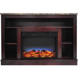 Cambridge 47' Width Fireplace Mantel with LED Electric Insert, Mahogany