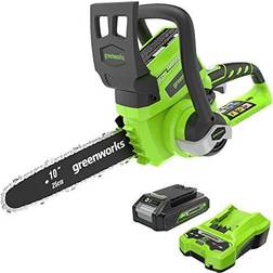 Greenworks 24V 10" Chainsaw, 2.0Ah USB Battery and Charger