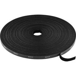 Deltaco Velcrobånd (25 meter, 10mm) sort