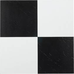 Achim Nexus Self Adhesive Vinyl Floor Tile 12" x 12" Black/White, 20 Pack