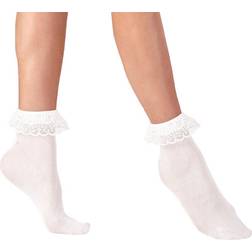 Widmann White Stockings with Lace Bands