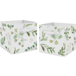 Sweet Jojo Designs 2pk Botanical Leaf Fabric Bins Storage Box