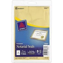 Avery Printable Gold Foil Seals, 2" 44/Pack