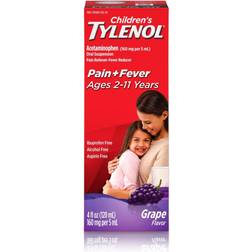 Tylenol Children's Pain Fever Relief Cold Medicine Grape, 4 fl oz False