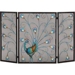 Bayden Hill Emerson Cove Furnishing Accessories Peacock Tri-Fold Fireplace Screen