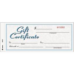 Adams Gift Certificates w/Envelopes White/Canary