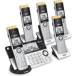 VTech 5 Handset Connect to Cell Answering System with Super Long Range Silver and Black