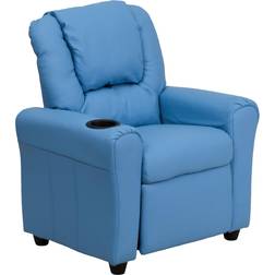 Flash Furniture Contemporary Light Blue Vinyl Recliner with Cup Holder Headrest