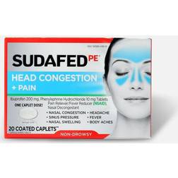 Sudafed PE Non-Drowsy Head Congestion + Pain Relief Caplets with Ibuprofen