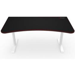 Arozzi Arena Ultrawide Curved Gaming Desk - White with Black/Red Accents