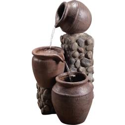 Teamson Home Outdoor Cascading Stacked Pot Waterfall Fountain