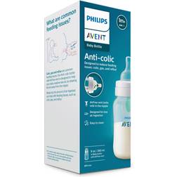 Philips Avent Anti-Colic Baby Bottle with AirFree Vent, 9oz, 1pk, Clear, SCY703/91