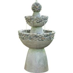 Teamson Home Outdoor Garden Zen 3-Tier Pedestal Fountain