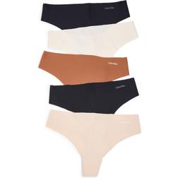 Calvin Klein Women’s Invisibles Seamless Thong Panties 5-pack